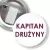 Przypinka z żabką i agrafką Kapitan drużyny fioletowy napis