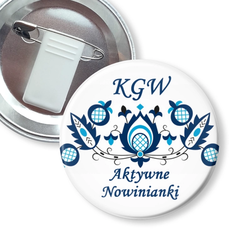 przypinka z żabką i agrafką KGW aktywne Nowinianki