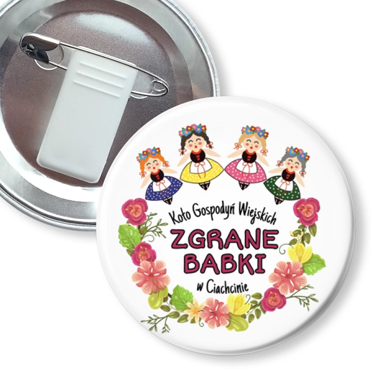 przypinka z żabką i agrafką KGW Zgrabne Babki