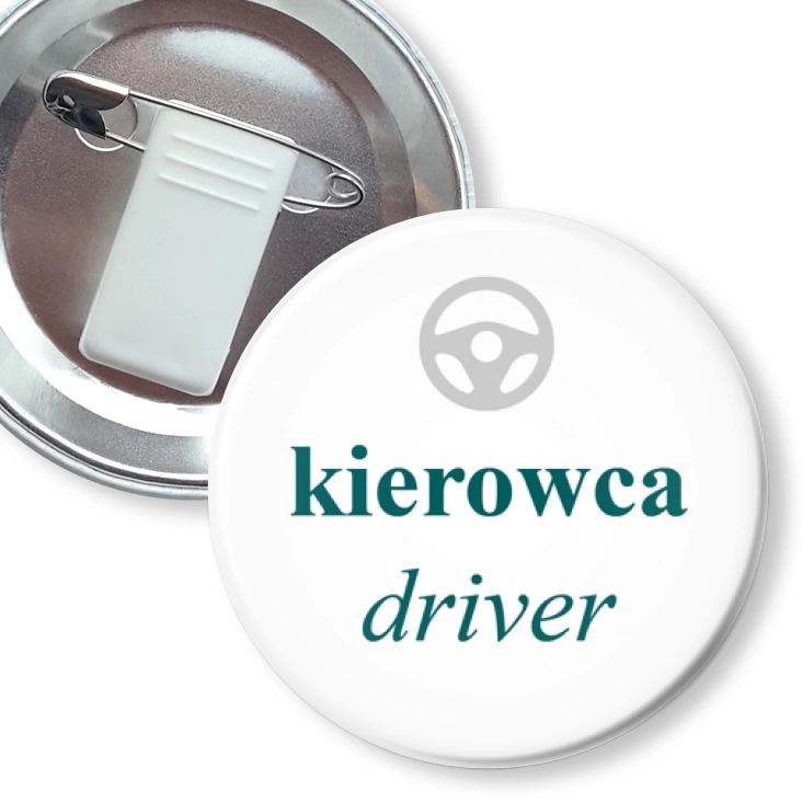 przypinka z żabką i agrafką Kierowca driver