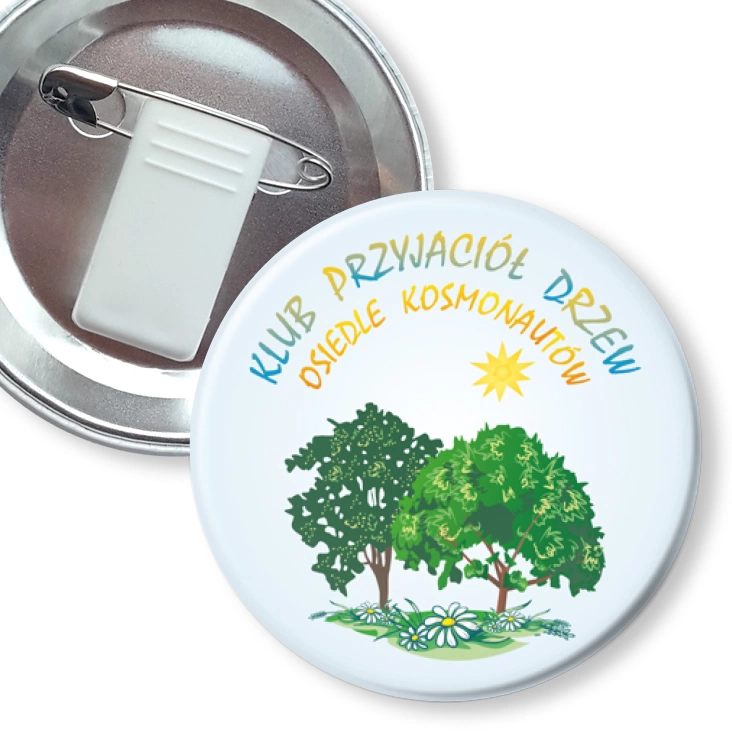 przypinka z żabką i agrafką Klub Przyjaciół Drzew