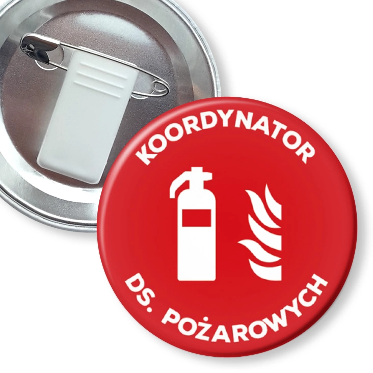 przypinka z żabką i agrafką Koordynator ds. pożarowych