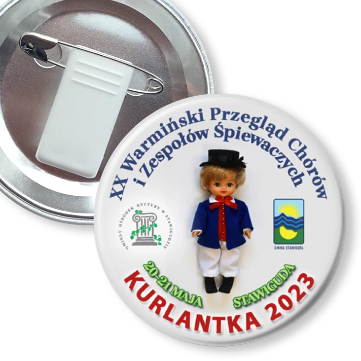 przypinka z żabką i agrafką Kurlantka 2023