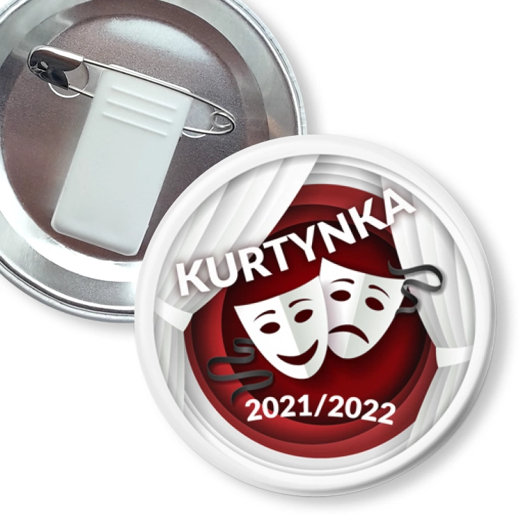 przypinka z żabką i agrafką Kurtynka 2021-2022