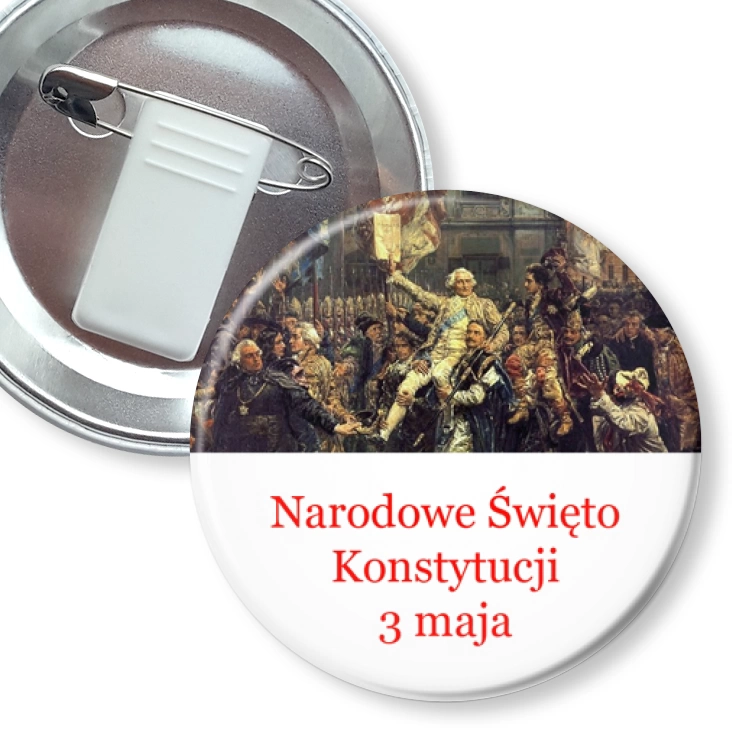 przypinka z żabką i agrafką Narodowe Święto Konstytucji 3 Maja Jan Matejko