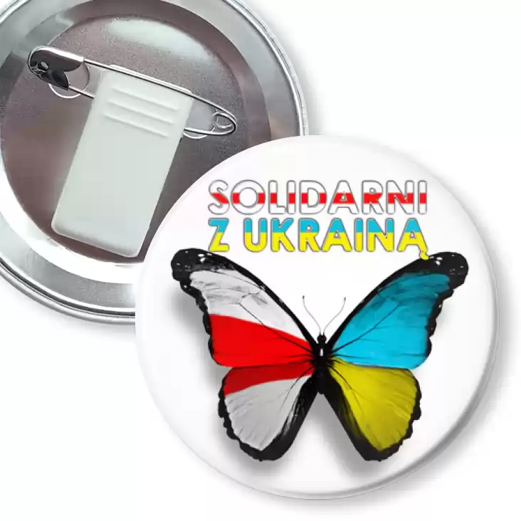 przypinka z żabką i agrafką Niezależna Białoruś solidarna z Ukrainą