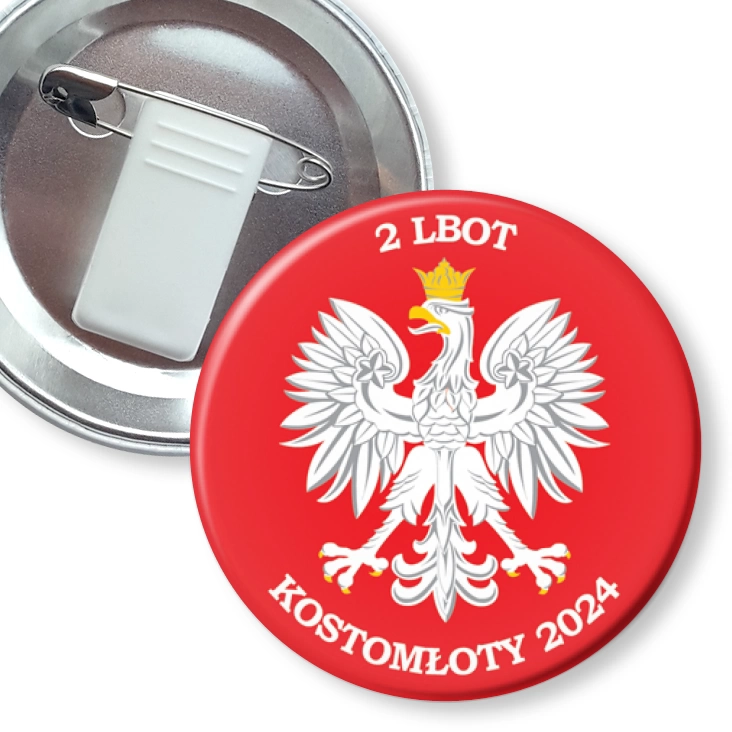 przypinka z żabką i agrafką Orzeł Kostomłoty 2024