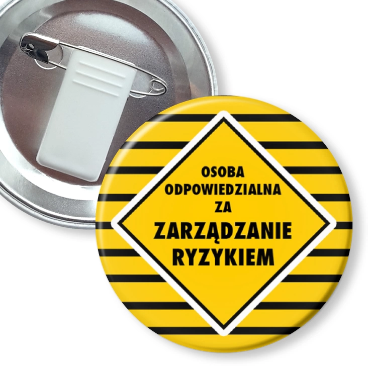 przypinka z żabką i agrafką Osoba odpowiedzialna za zarządzanie ryzykiem