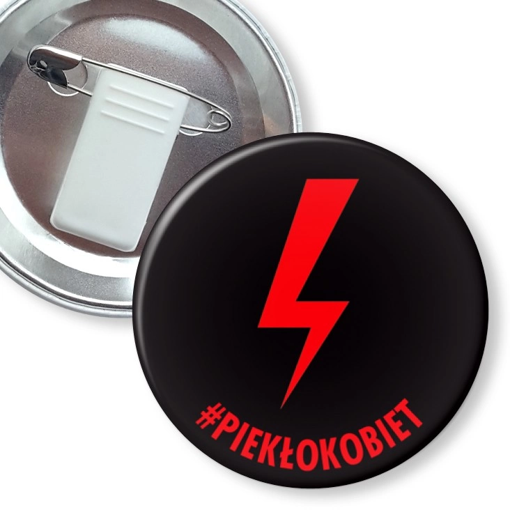 przypinka z żabką i agrafką Piekło kobiet piorun