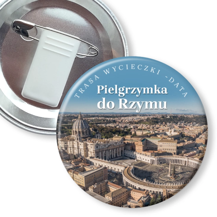 przypinka z żabką i agrafką Pielgrzymka do Rzymu