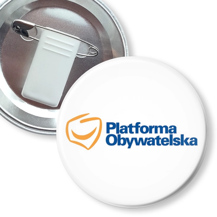 przypinka z żabką i agrafką Platforma Obywatelska PO