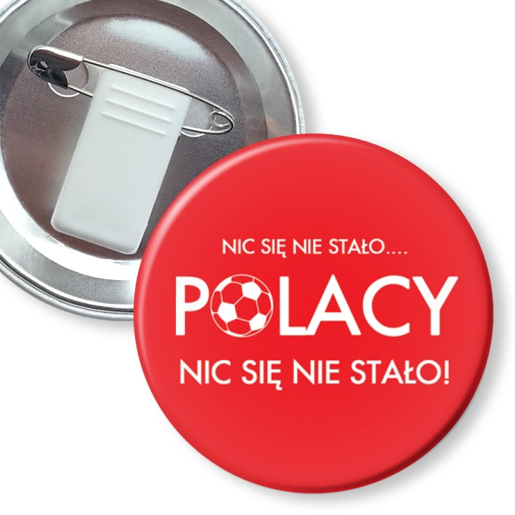 przypinka z żabką i agrafką Polacy nic się się nie stało