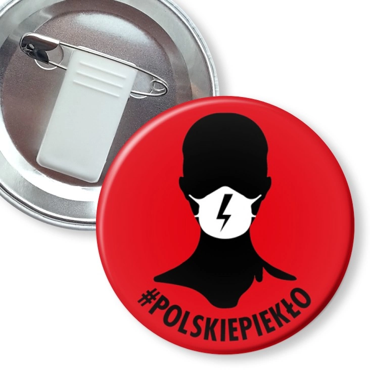 przypinka z żabką i agrafką Polskie piekło