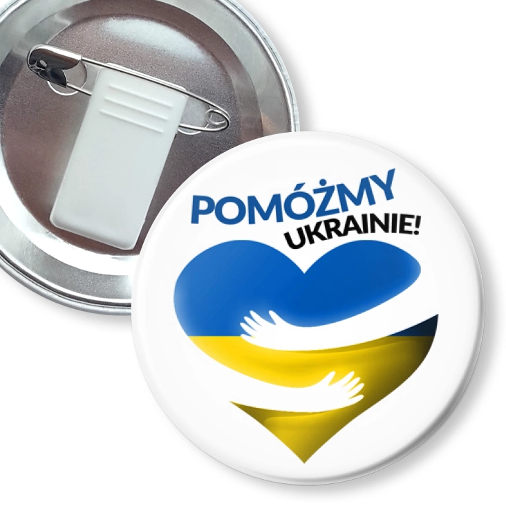 przypinka z żabką i agrafką Pomóżmy Ukrainie