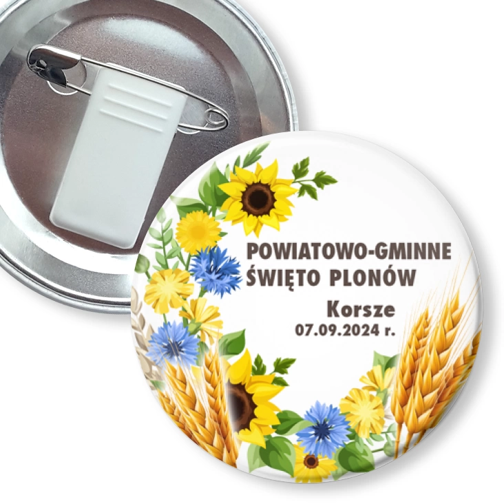 przypinka z żabką i agrafką Powiatowo-Gminne Święto Plonów Korsze