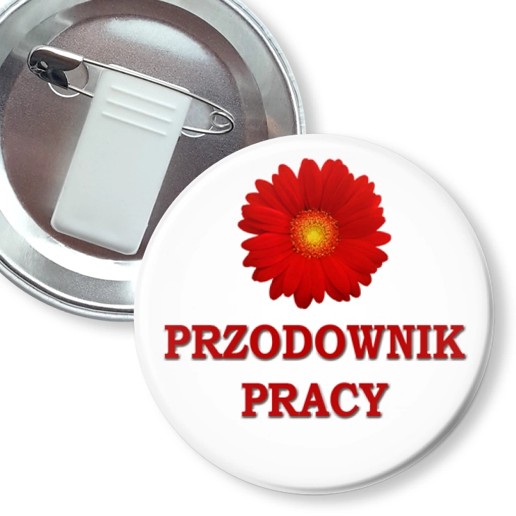 przypinka z żabką i agrafką Przodownik pracy