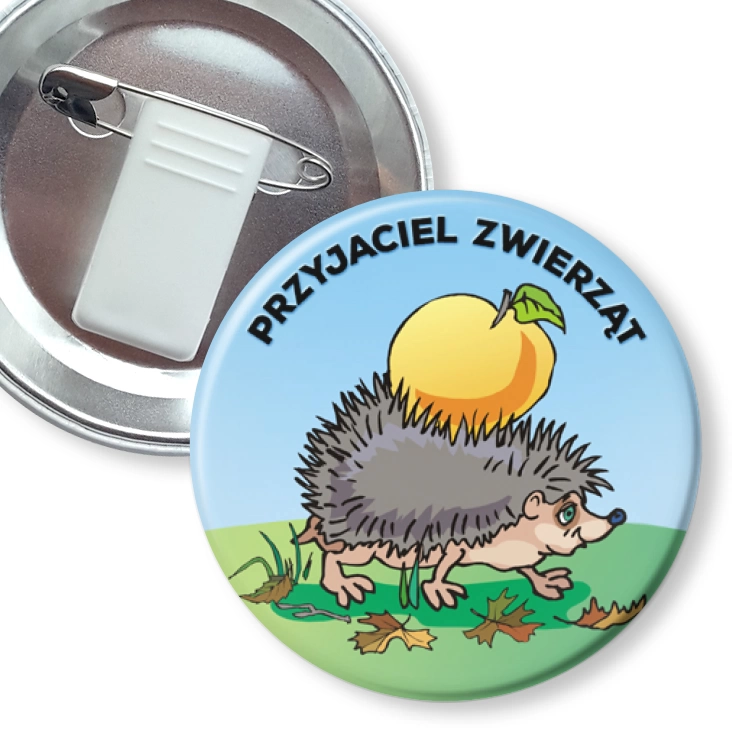 przypinka z żabką i agrafką Przyjaciel zwierząt