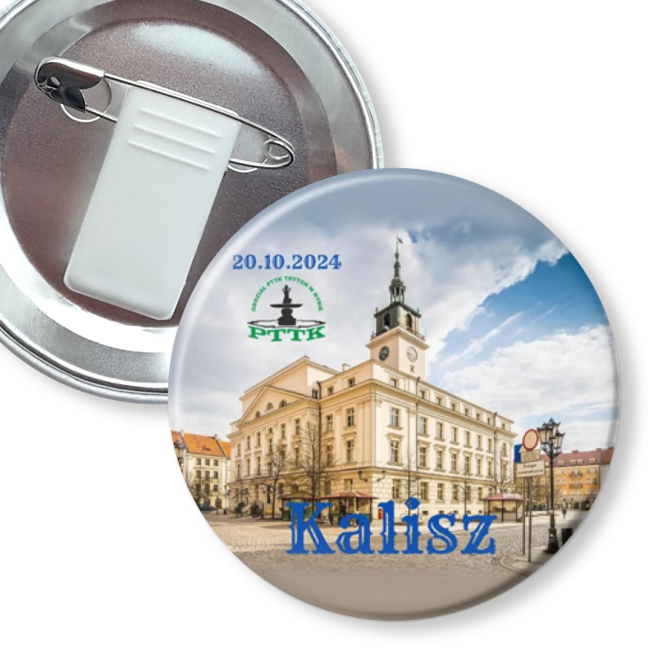 przypinka z żabką i agrafką PTTK Nysa wycieczka do Kalisza