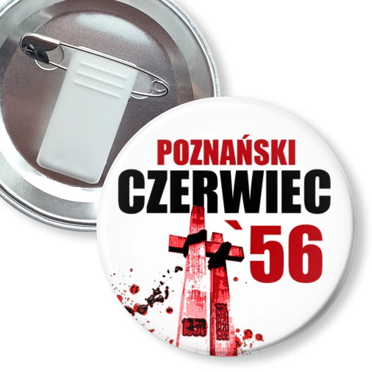 przypinka z żabką i agrafką Rocznica Poznańskiego Czerwca