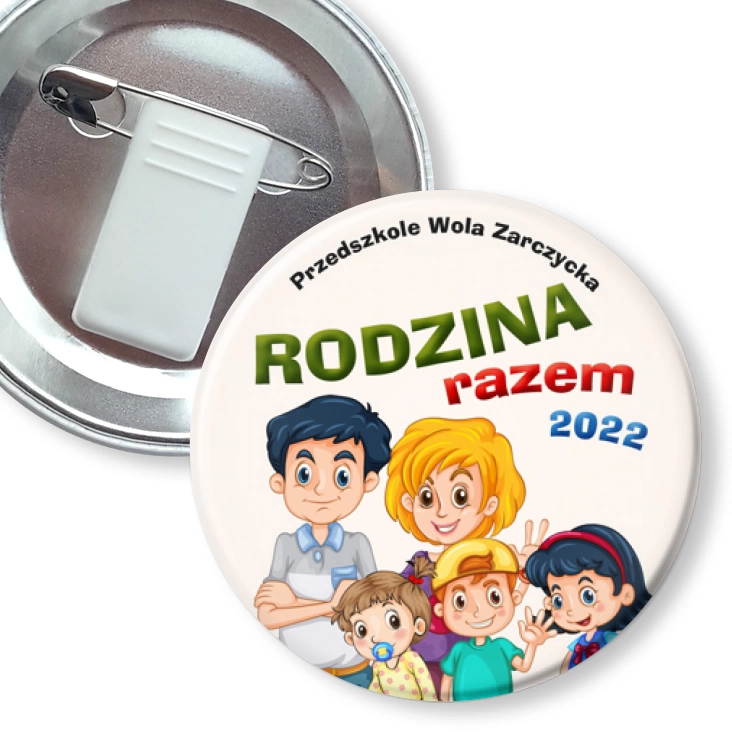 przypinka z żabką i agrafką Rodzina Razem 2022