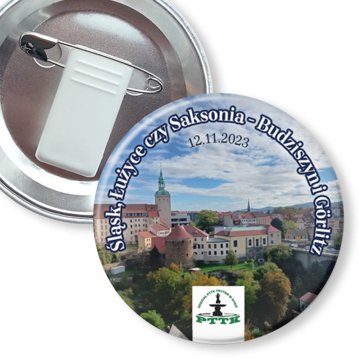 przypinka z żabką i agrafką Śląsk, Łużyce czy Saksonia - Budziszyn i Görlitz