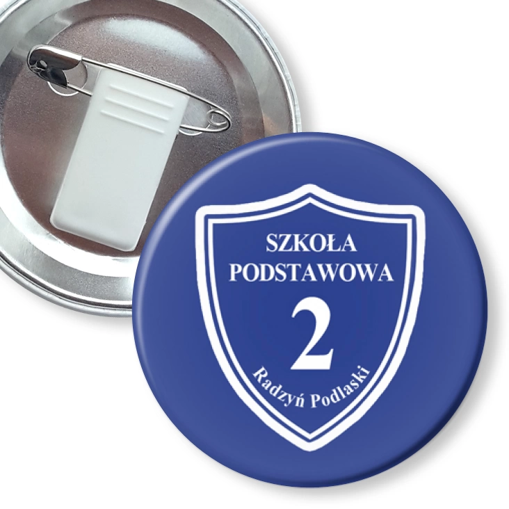 przypinka z żabką i agrafką SP nr 2 Radzyń Podlaski