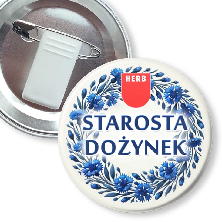 przypinka z żabką i agrafką Starosta dożynek