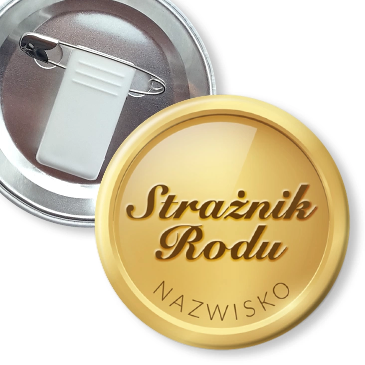 przypinka z żabką i agrafką Strażnik Rodu