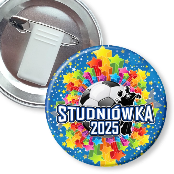 przypinka z żabką i agrafką Studniówka z piłką