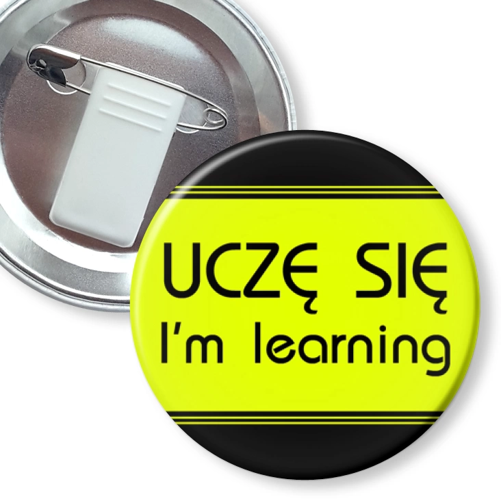 przypinka z żabką i agrafką Uczę się learning