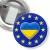Przypinka z żabką i agrafką Ukraina w gwiazdkach Unii Europejskiej