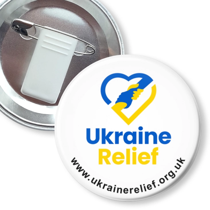 przypinka z żabką i agrafką Ukraine Relief