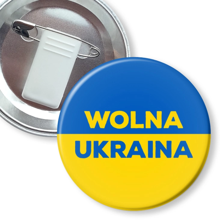 przypinka z żabką i agrafką Wolna Ukraina