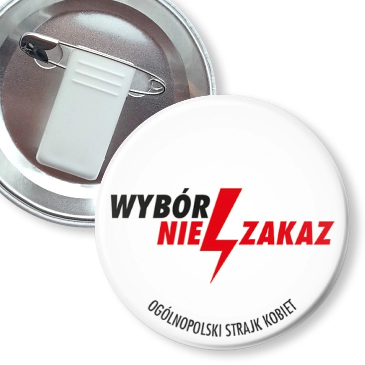 przypinka z żabką i agrafką Wybór nie zakaz