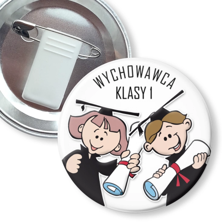 przypinka z żabką i agrafką Wychowawca klasy I