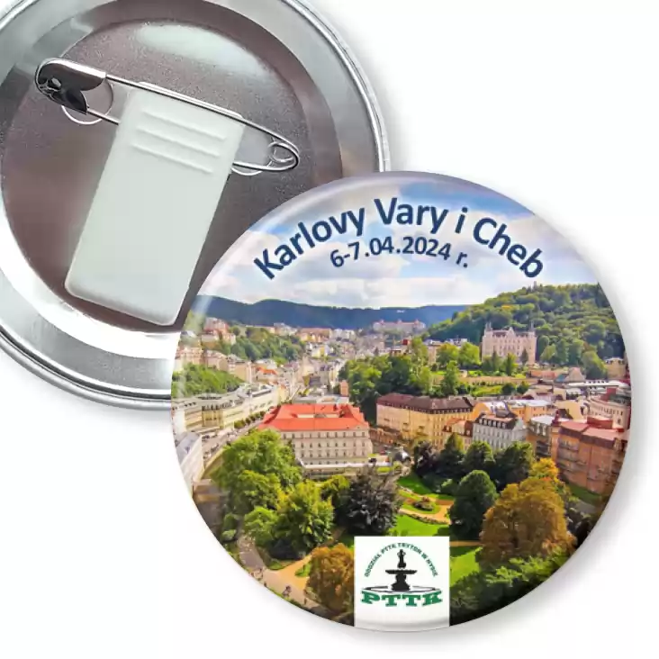 przypinka z żabką i agrafką Wycieczka krajoznawcza Karlovy Vary i Cheb