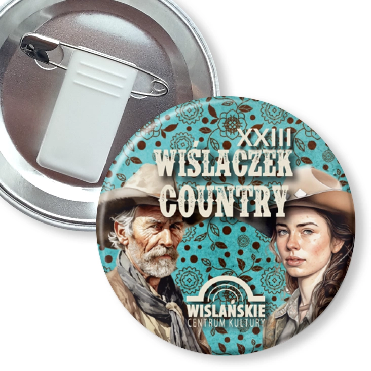 przypinka z żabką i agrafką XXIII Wiślaczek Country