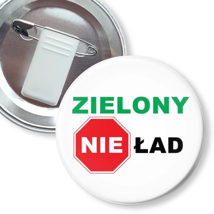 przypinka z żabką i agrafką Zielony NIEład