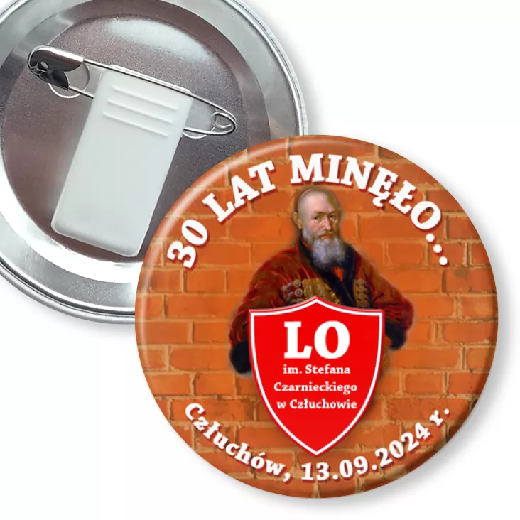 przypinka z żabką i agrafką Zjazd po 30 latach Stefan Czarniecki