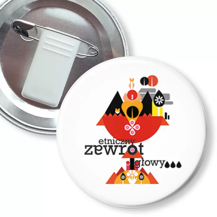 przypinka z żabką i agrafką Etniczny Zawrót Głowy