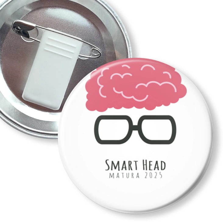 przypinka z żabką i agrafką Matura smart head