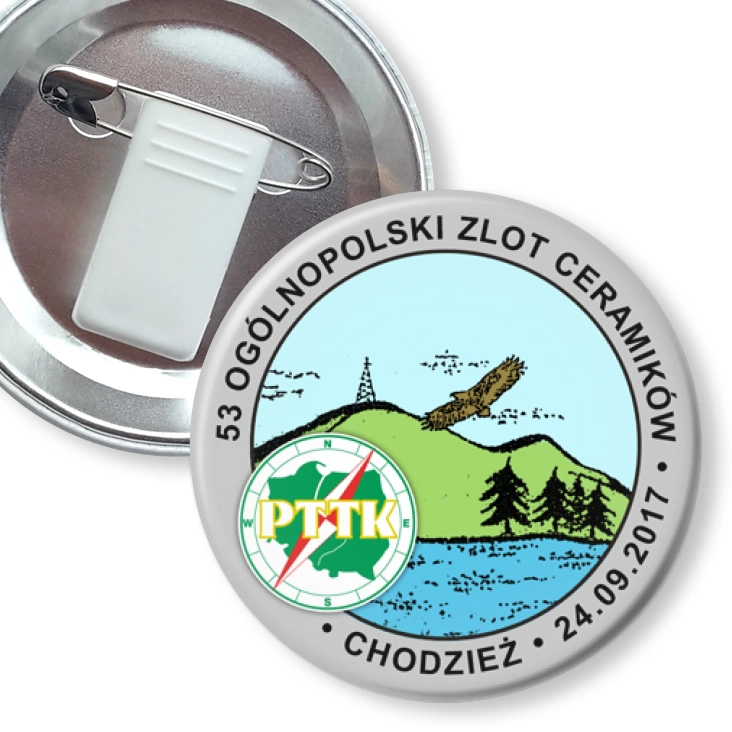 przypinka z żabką i agrafką 53 Ogólnopolski Zlot Ceramików