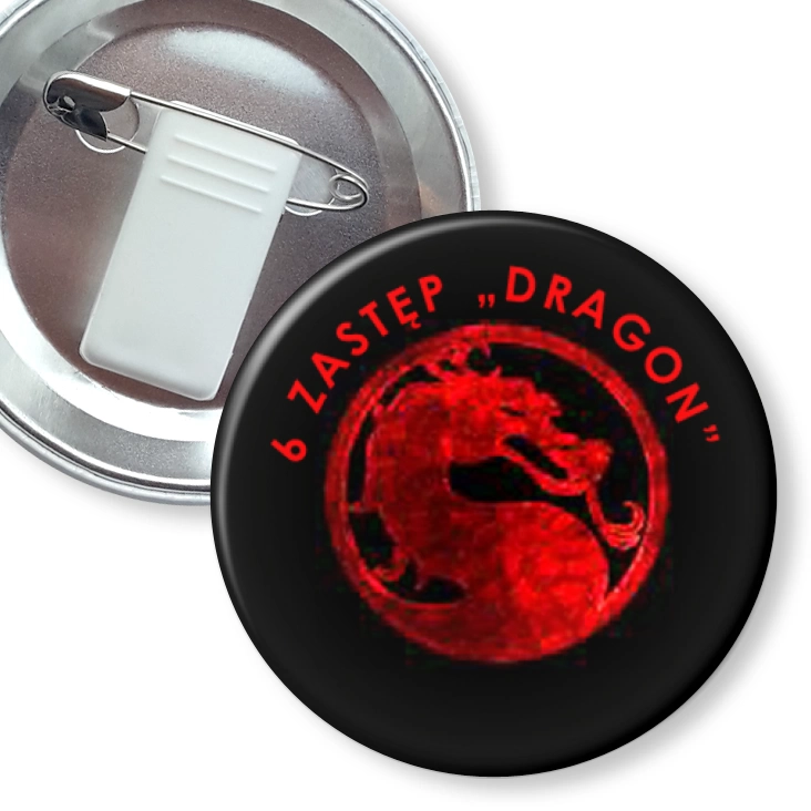 przypinka z żabką i agrafką 6 zastęp Dragon