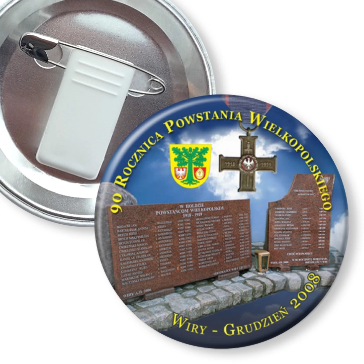przypinka z żabką i agrafką 90 rocznica Powstania Wielkopolskiego