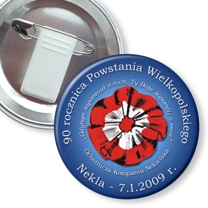 przypinka z żabką i agrafką 90 rocznica Powstania Wielkopolskiego