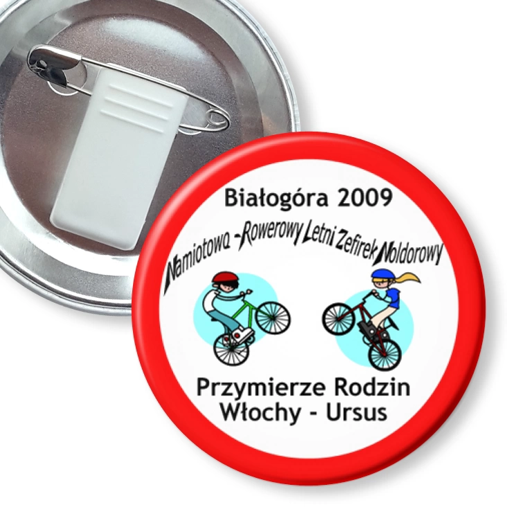 przypinka z żabką i agrafką Białogóra 2009