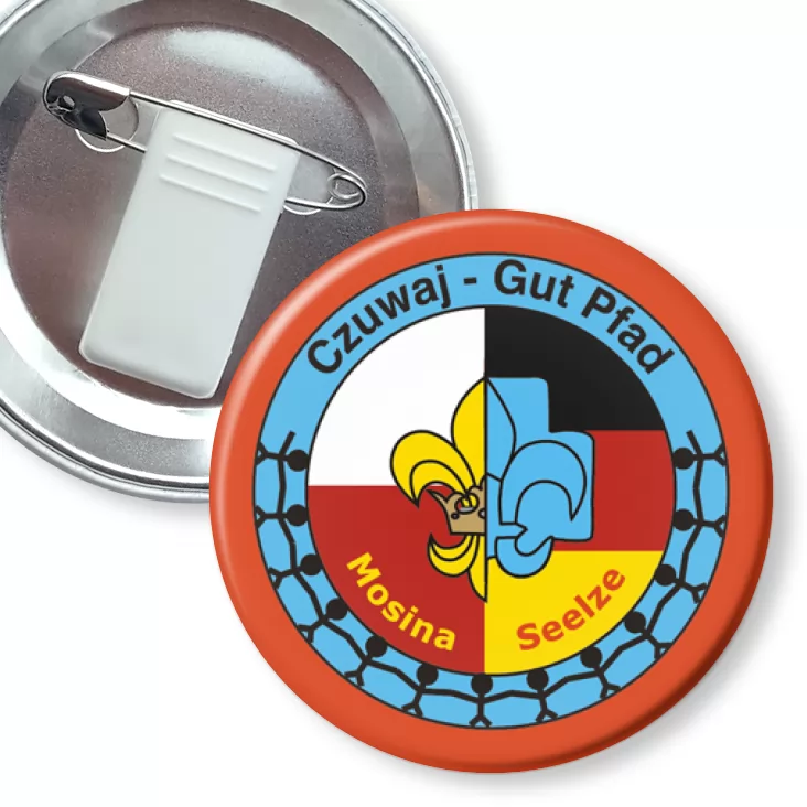 przypinka z żabką i agrafką Czuwaj - Gut Pfad