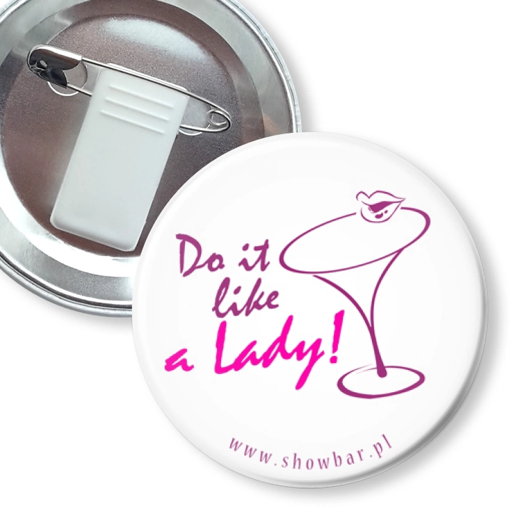 przypinka z żabką i agrafką Do it like a lady