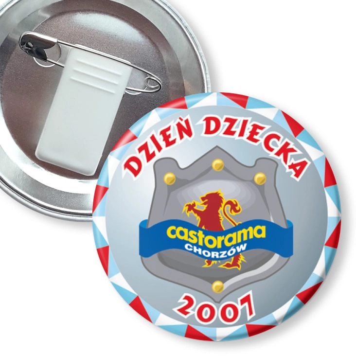 przypinka z żabką i agrafką Dzień Dziecka 2007