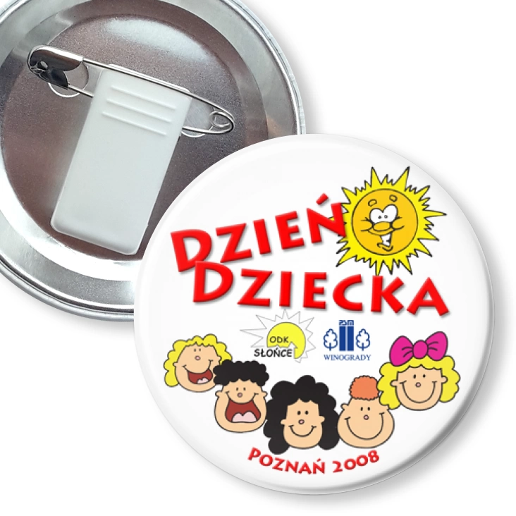 przypinka z żabką i agrafką Dzień Dziecka 2008